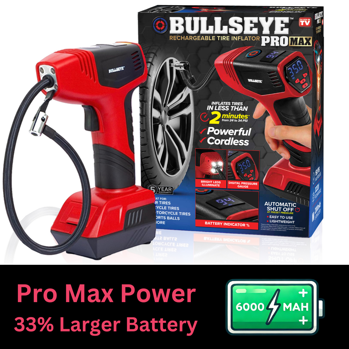 Bullseye Pro Max Portable Tire Inflator