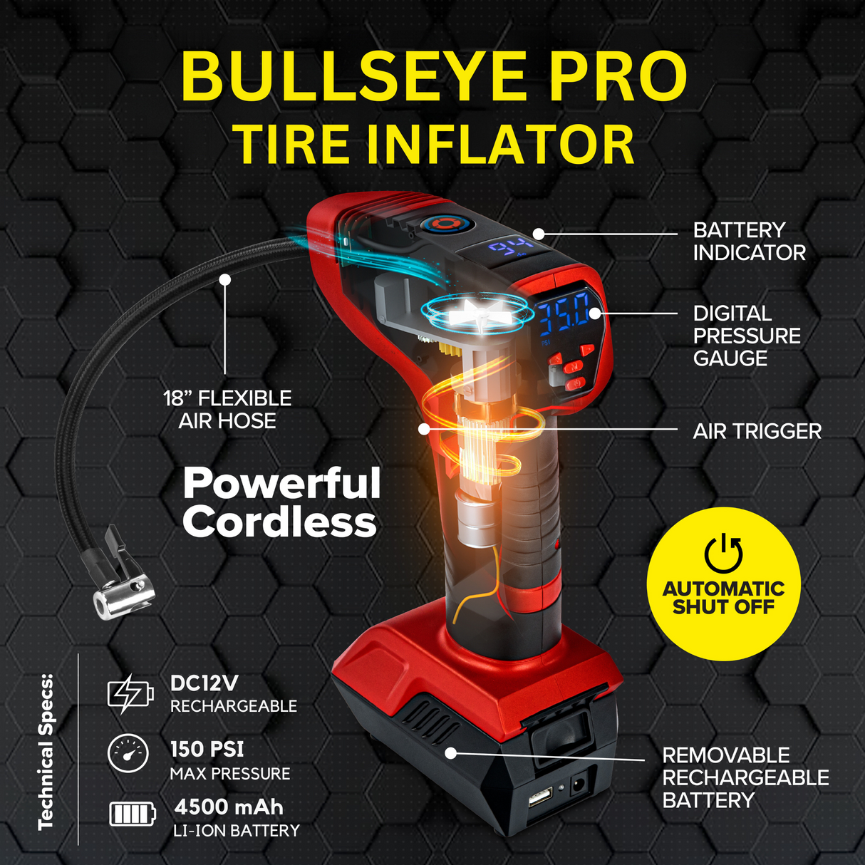 Bullseye Pro Portable Tire Inflator